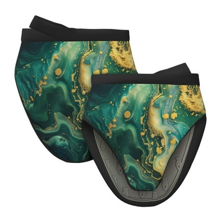 

Lukts Turquoise Golden Swirl for Silicone Oven Mitts Heat Resistant Silicone Potholders Mini Oven Mitts Oven Glove Kitchen Mittens Pinch Mitts Cooking Mitts