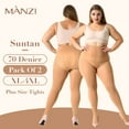 thumbnail image 7 of MANZI 2 Pack Plus Size Tights for Women 70D Queen Size Tights, 7 of 7