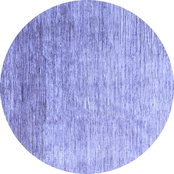 Ahgly Company Machine Washable Indoor Round Oriental Blue Modern Area Rugs, 3' Round