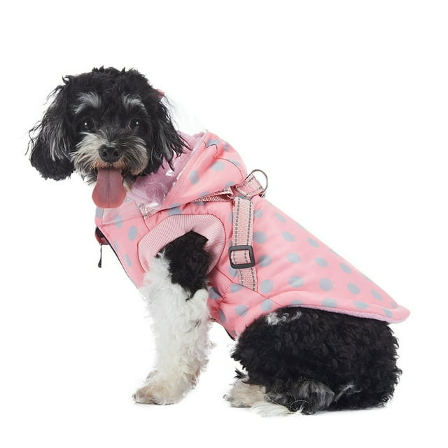 Dog Winter Coat Windproof Cozy Cold Weather Dog Jacket Fleece Lining Dog Apparel Reflective Dog Vest for Small Medium Dogs Dark Blue S