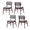 Light Gray, variant on Set of 4 Wooden Dining Chairs, Modern Fabric Upholstered Dining Room Chair, Farmhouse Kitchen Side Chairs, 18.75" W x 21.25" D x 31.20" H (Gray)