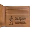 thumbnail image 4 of Engraved Wallet for Cheerleading Coach or Fan, Personalized Gift for Men Who Lift Spirits, For Boyfriend, Husband, Christmas or Team Recognition, Leather Wallet, Bifold Wallet for Men, 4 of 4