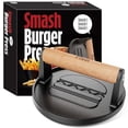 thumbnail image 1 of Prensa para hamburguesas Smash Pisol Smash, hierro fundido presazonado, 1 kg, 1 of 6