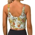 thumbnail image 3 of Haiem Ducks and Flowers Pattern Womens Sports Bra - U Neck Padded Low Impact Yoga Bra Workout Crop Top Gym Moisture-Wicking Workout Vest -X-Large, 3 of 9