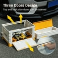 thumbnail image 3 of Deli Double Layer Plastic Collapsible Storage Bin with Lid, 70L Large Capacity Triple Door Storage Box, Folding Stackable Utility Crates,Car Trunk Organizer, Ideal for Organizing, Storage, Moving, 3 of 9
