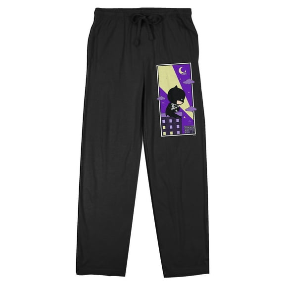 Batman Chibi Batman Women's Black Sleep Pajama Pants-Medium