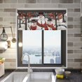 thumbnail image 2 of Christmas Snowman Trees Curtain Valances Farmhouse Design Window Treatment Decor Blackout Rod Pocket for Windows Living Room Kitchen 54" x 18", 2 of 5