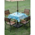thumbnail image 4 of Outdoor Tablecloth with Umbrella Hole for Patio/Picnic/Party/Camping, Blue Ombre Coastal Waterproof Table Cloth Square Cover Washable, Sea Nautical Summer Beach Starfish Coral (60"x 60"), 4 of 8