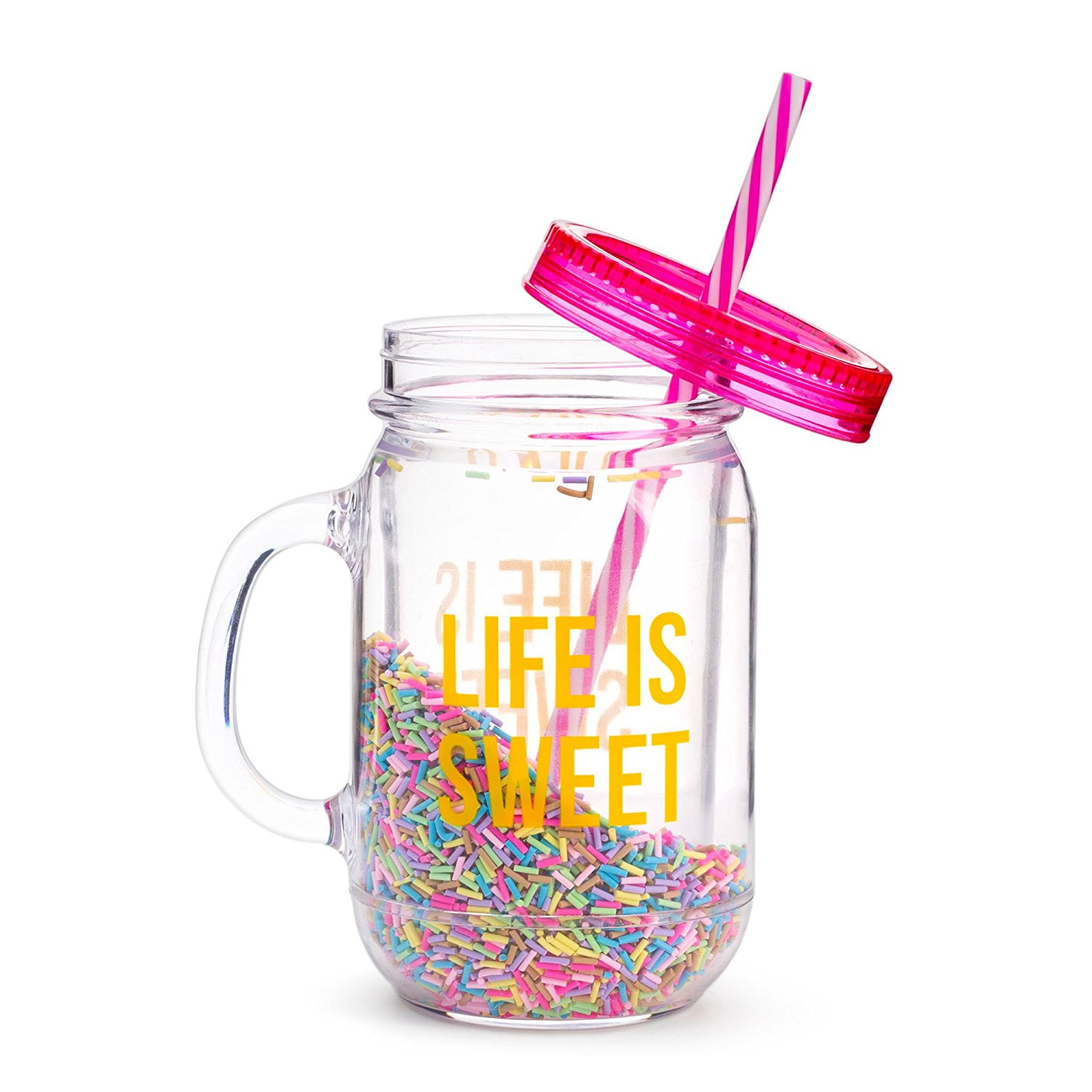 Mason Jar Cups with Lid & Straw - 6 Ct., Birthday, Party Supplies, 6 Pcs