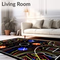 thumbnail image 2 of ODIKA 6'x9' Machine Washable Non-Slip Area Rug, Vibrant Multi Sport Action Field Playmat High Traffic Rug, Orange, 673739, 2 of 7