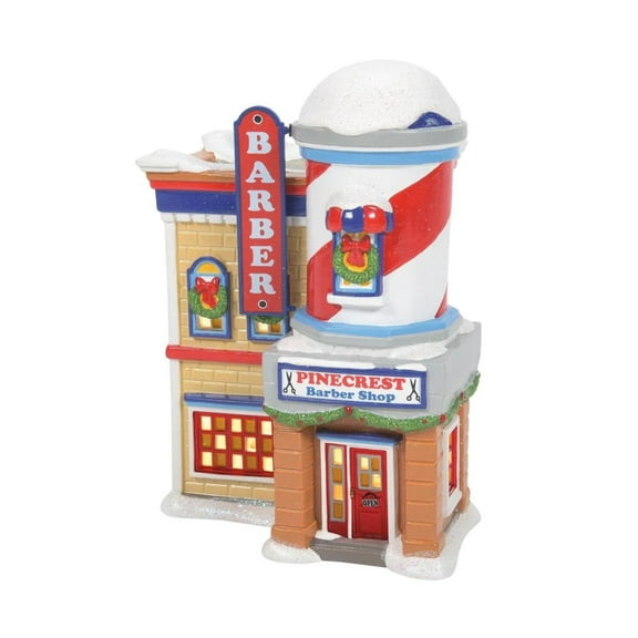 Department 56 Peanuts Village Pinecrest Barber Shop Lit Christmas Village Building 7.4in H