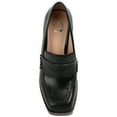 thumbnail image 5 of Journee Womens Ezzey Loafer Mid Stacked Heel Square Toe Pumps, Widths Available, 5 of 9
