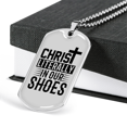 thumbnail image 3 of Christ dans Nos Chaussures Collier en Acier Inoxydable Ou or 18 Carats Chien Tag 24" Chaîne, 3 of 8