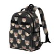 thumbnail image 2 of Floral Cat Head Black Pattern Backpack for School, Cute School Bag with Adjustable Shoulder Straps and Padded Back, 15.25"x11.5"x5.25", 2 of 4