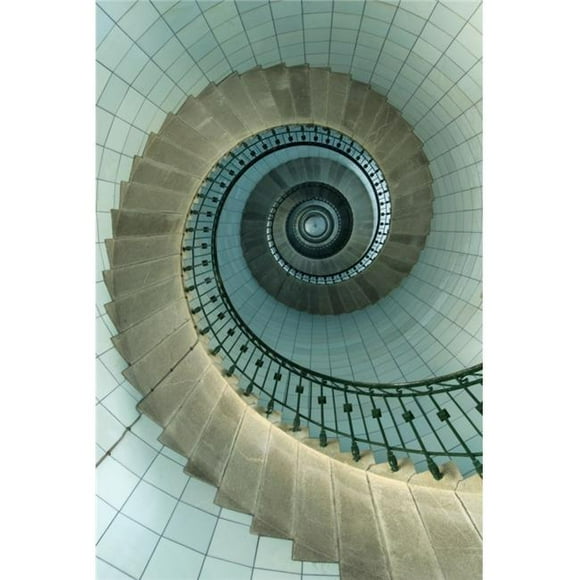 Looking Up The Spiral Staircase of The Lighthouse Poster Print, 22 x 34 - Large