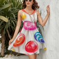 thumbnail image 3 of Pastel Rainbow Lollipop Sundress Sleeveless Dress Summer Women Clothes Dress for Women Dresses, 3 of 7