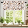 thumbnail image 2 of Curtain Valance for Windows Floral Leaves Rod Pocket Valance Window Treatments 1 Panel Plant Stripes Orange Yellow Short Curtains for Kitchen Windows Bathroom Bedroom 54x18in, 2 of 7
