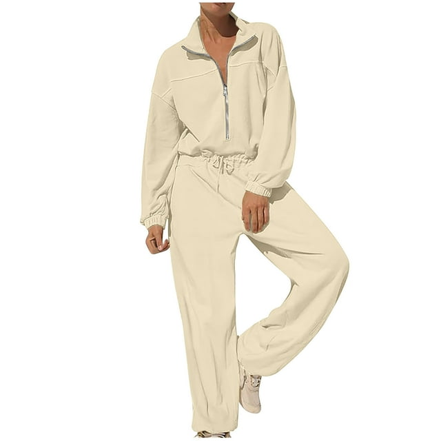 Birdeem Womens Casual Solid Jumpsuits Long Sleeve Loose Zipper Outfit Drawstring Onesie Romper with Pockets