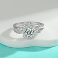 thumbnail image 2 of Exquisite 1 Carat Women's Moissanite Rings Round Cut D Color VVS1 S925 Sterling Silver Lab Created Diamond Engagement Rings Ideal Choice for Couple Parties Date Travel, 2 of 6