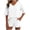 White, variant on Bovxnpu Women 2 Piece Loungewear Set Beach Vacation Sweatsuit Tracksuit Set Fashion Casual Pocket Short Sleeve Crew Neck Top Elastic Shorts Set Summer Outfits