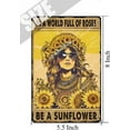 thumbnail image 5 of Boho Style Wall Decor Living Room Decor - in A World Full of Roses Be A Sunflower Poster - Inspirational Gifts for Women Friends Girl Teens Coworkers - Hippy Girl Room Decor 5.5x8 Inches, 5 of 6