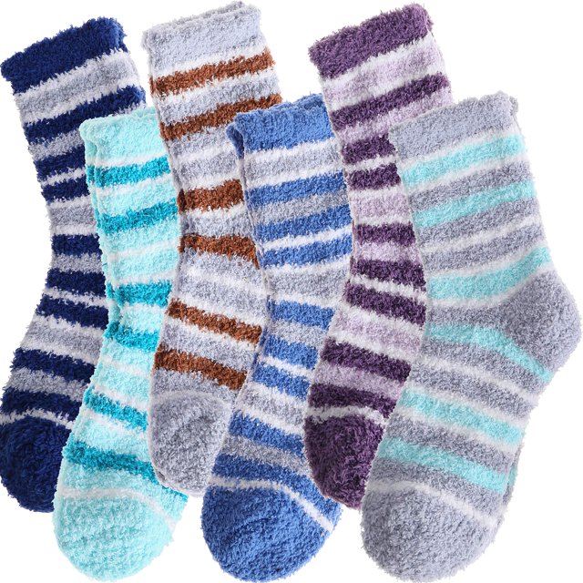 Anlisim Calcetines Difusos Para Mujer, Acogedores Y Esponjosos Pantuflas De Cabina De Invierno, Forro Polar Cálido, Suave, Grueso, Cómodo, Regalo, Calcetines Navideños Para El Hogar (Flamenco A (5 Par