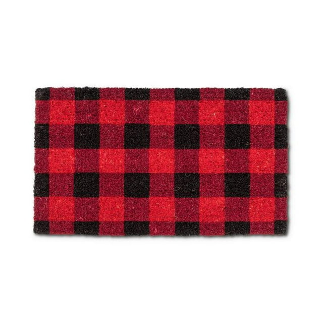 Abbott Collections AB-35-FWD-CH-2288 Tapis de Porte à Carreaux en Bison de 18 x 30 Po&44; Rouge et Noir