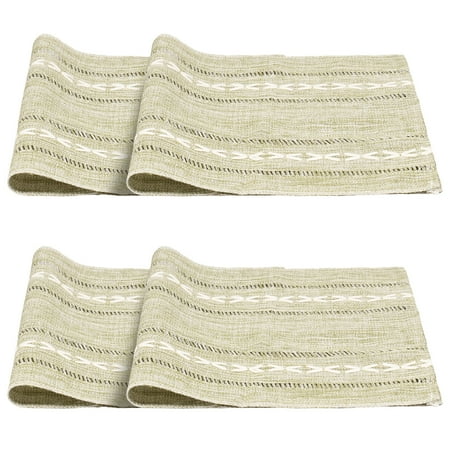 

Threns Placemats Set of 6 Soft Linen Table Placemats Heat Resistant Cloth Placemats Decorative Place Mats for Dining Table Kitchen Countertop