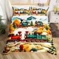 thumbnail image 2 of Erosebridal Railyway Train Duvet Cover Queen,Transportation Theme Bedding Sets Queen Size,Autumn Fall Comforter Cover Queen,Super Cozy Cartoon Room Decor,Reversible,3 Pieces(No Comforter), 2 of 7