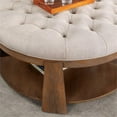 thumbnail image 5 of Furniture of America Scandi Wood Round Coffee Table in Natural and Beige, 5 of 6