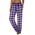 thumbnail image 2 of Ekouaer Womens Pajama Pants Plaid Lounge Pants Soft Drawstring Pj Bottoms with Pockets, 2 of 6