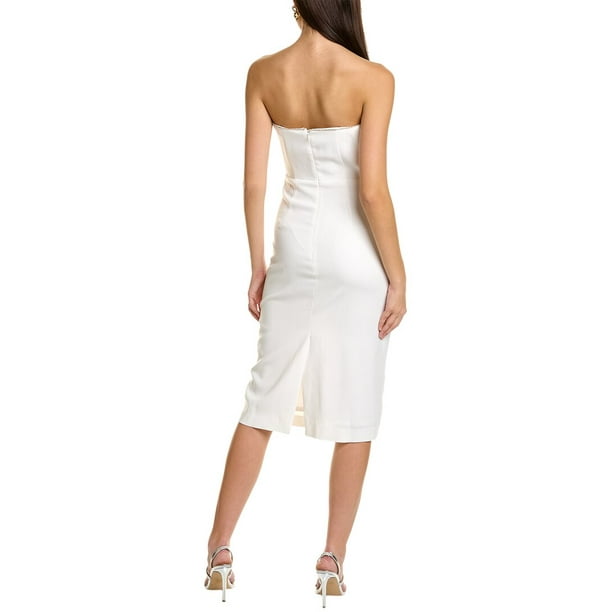 black strapless midi dress casual self-portrait - Black Taffeta Bandeau Midi Dress