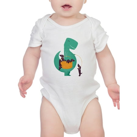 

Image Conscious Dinosaur With Puppies Bodysuit Infant -Jay Fleck Designs Unisex 12 Months
