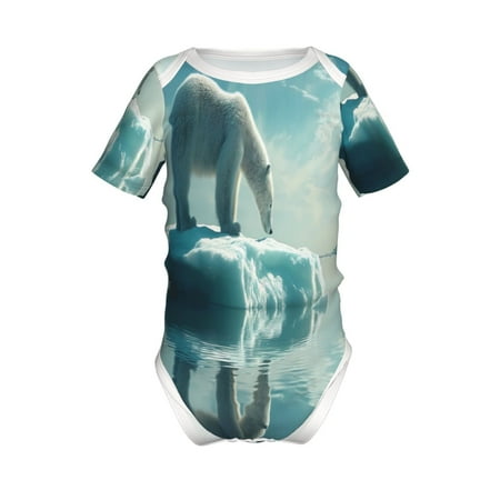 

Yiaed Polar Bear On Iceberg Print Infant Climbing Short Sleeve Onesie One-Piece Baby Bodysuit Clothes 0-12 Months -2 Years