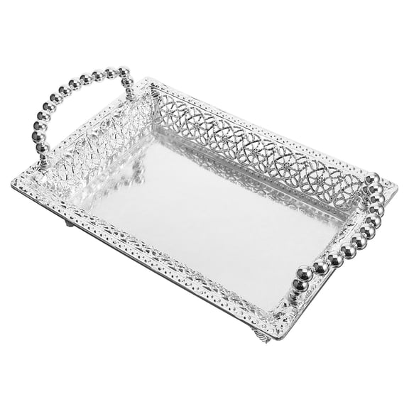 LOLIPPYY Casual Brunches Portable Snack Platters Serving Plate Silver Dried Fruit 1Pack