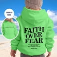 thumbnail image 2 of Byoo Tween Girls Hoodie Faith Over Fear Letter Printed Long Sleeved Pullover Hoody Classic Sweatshirt Active Outings Top, 2 of 4