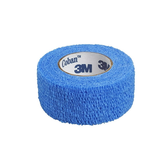 Coban Lightweight Non-Sterile Self-Adherent Adhesive Bandage, Blue, 1'' x 5 yds., 5 Count