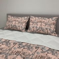 thumbnail image 2 of Eiffel Comforter & Sham Bedding Set, Retro Bicycles Coffee Heart Balloons French Landmark Swirls, 3 pcs Duvet Set Microfiber Filling Quilt, 5 Sizes, Pale Salmon Black White, by Ambesonne, 2 of 4