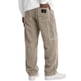 thumbnail image 3 of ThriftyPlait Men's Corduroy Cargo Pants Casual Wide Leg Trousers Plus Size Vintage Loose Fit Street Fashion Daily Wear Straight Bottoms, 3 of 7