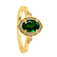 thumbnail image 5 of AoneJewelry 0.85 Carat Oval Shape Created Emerald and Diamond Ring In 10K Solid Rose, White & Yellow Gold, 5 of 5