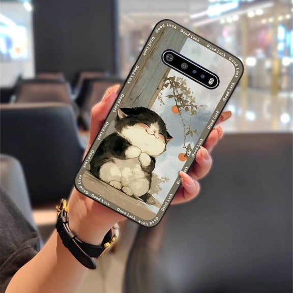 ABL-Phone Case For LG V60 ThinQ 5G, TPU Protective Shockproof Phone Pouch Waterproof Anti-dust Fashion Design Durable Cartoon Anti-knock Graffiti Full wrap Cute Back Cover Dirt-resistant
