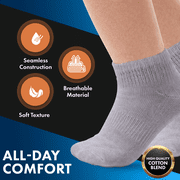 Debra Weitzner Diabetic Ankle Socks Mens Womens Non-binding Socks Loose Fit, 10/13 White 6-Pair