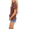 thumbnail image 3 of Women's Loose Short Sleeve off The Shoulder Tops Batwing T Shirt, 3 of 5