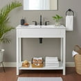 thumbnail image 2 of Sink Vanity Cabinet, White, Wood, Hotel Bedroom Bathroom, Modern Contemporary HB34060, 2 of 9