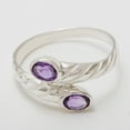 thumbnail image 4 of LBG British Made 14k White Gold Natural Amethyst Womens Band Ring - 33 size options - 9.25 - 33 size options - Sizes 4 to 12 Available, 4 of 6