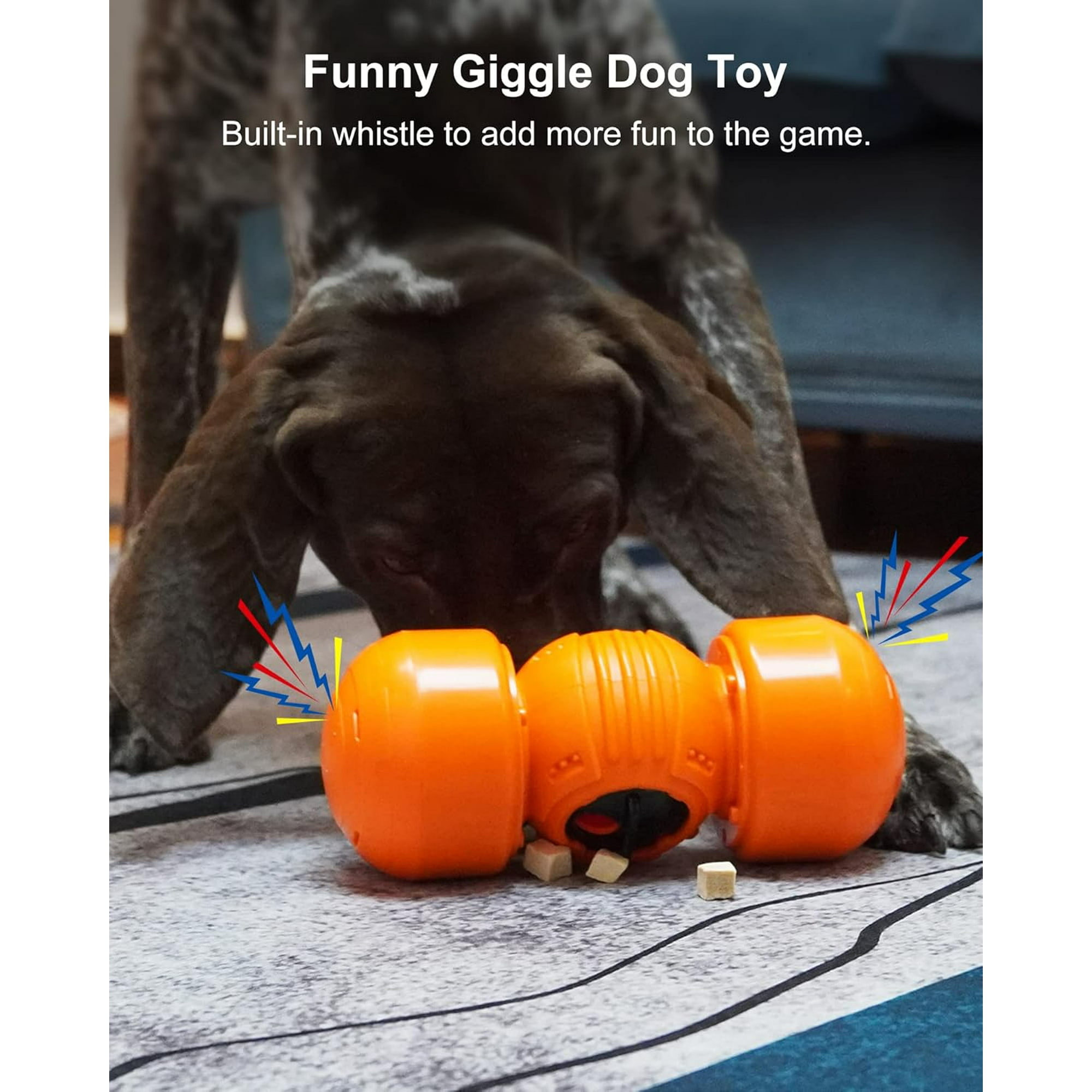 Interactive Dog Toy Rolling Dog Treat Dispenser Slow Feeder Funny Giggle Dog Puzzle Toy Reduce Boredom Improve IQ Dog Treat Toys Orange Walmart