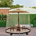 thumbnail image 2 of Topchances 7-10 ft Patio Umbrella Mosquito Net, Polyester Mesh Net Screen, Adjustable Universal Canopy Net with Sandbags and Zipper Door for Outdoor Umbrellas and Patio Tables (Brown), 2 of 7