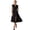 Black, variant on Women's Smocked Zip Front Cap Sleeve Dress 100% Polyester Sheer Bodice Unlined Easy Fit Everyday Wear Elegant Chic