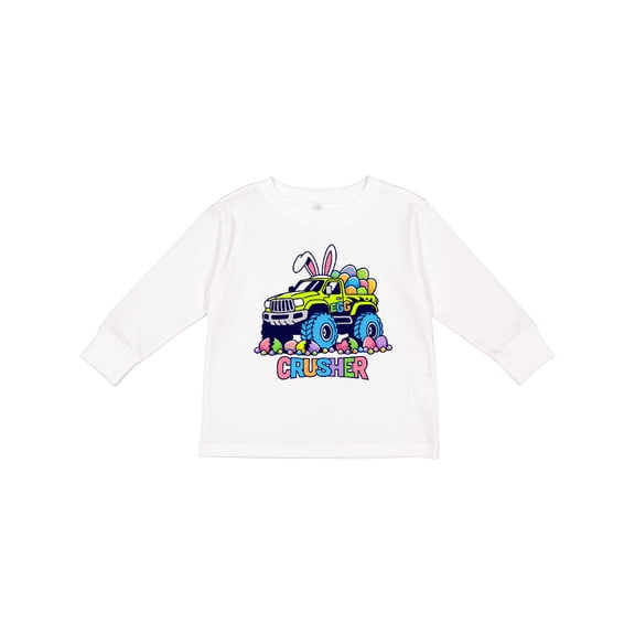 Inktastic Monster Truck Easter Boys or Girls Long Sleeve Toddler T-Shirt