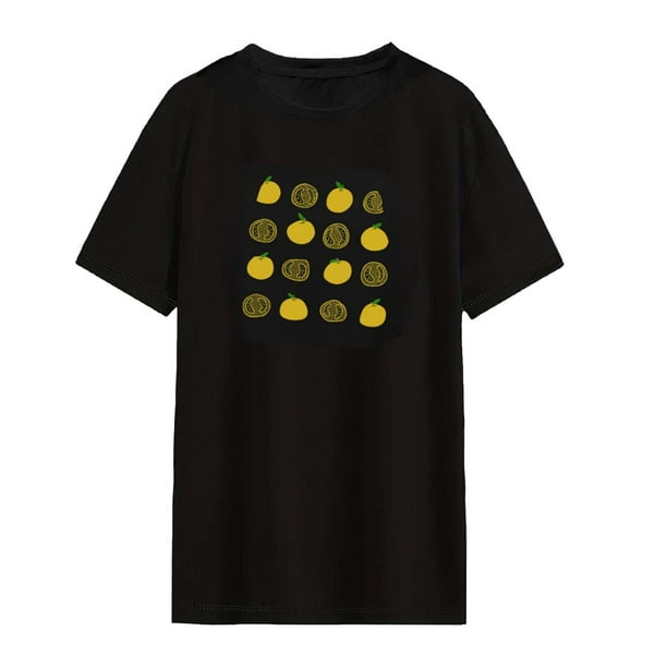 Camiseta para mujer, camiseta para mujer, camisetas negras de manga corta, camiseta con cuello redondo, regalo para mujer XL